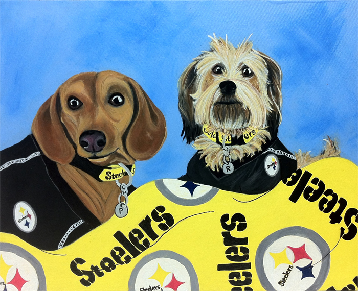 Peanut and Rexacrylic on canvas20" x 16"