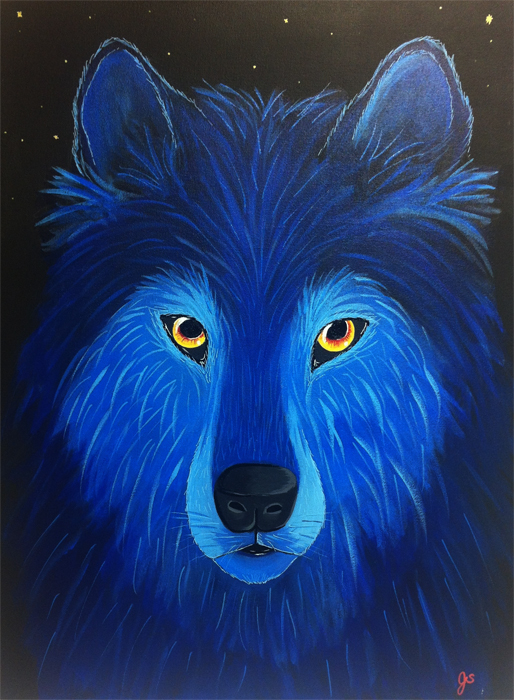 Ice Wolfacrylic on canvas 18" x 24"
