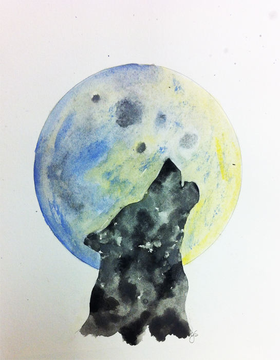 Lone Wolf 9" x 12" watercolor on paper