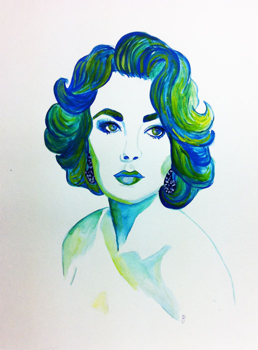 Liz watercolor on paper 18" x 24"