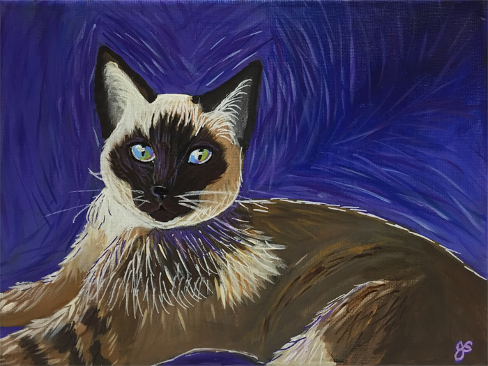 Mickey Blue Eyes 12" x 9" acrylic on canvas
